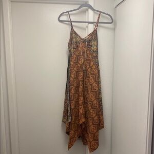 Speechless Orange Asymmetrical Sundress with Spaghetti Straps